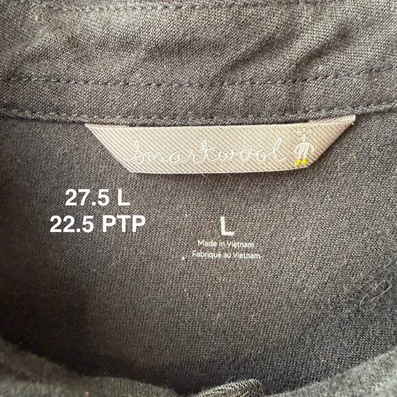 Smartwool Merino Wool Flannel Large Black Button Up Shirt Minimalist Outerwear - Picture 7 of 9